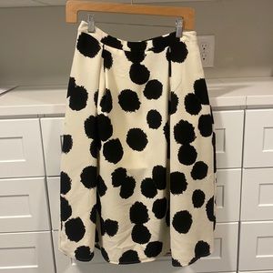Who What Wear Black and Cream Midi Skirt